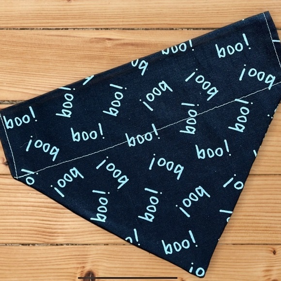 Halloween Dog Skeleton Handmade Reversible Over Collar Dog Bandana XS SM M La… - Picture 3 of 6